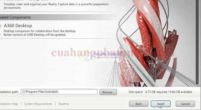 Cửa sổ chấp nhận điều khoản cài đặt AutoCAD 2017