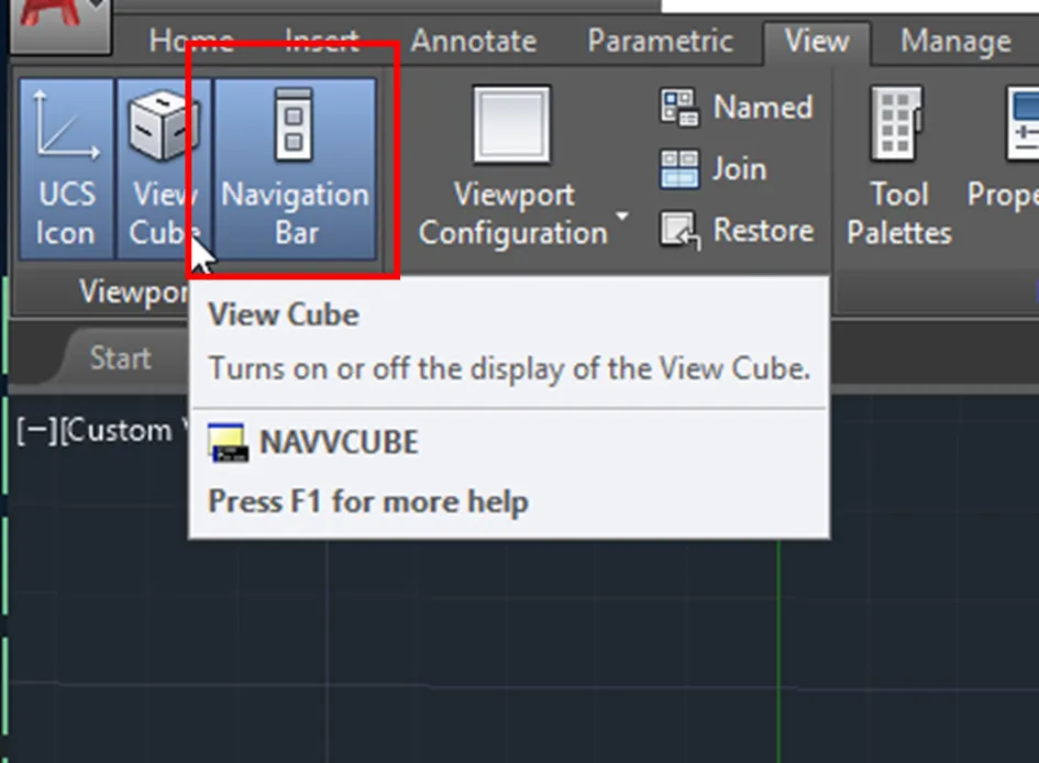 Dải navigation bar - Các công cụ điều hướng và quản lý bản vẽ trong AutoCAD