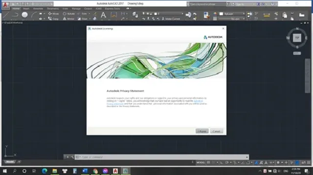 Đồng ý điều khoản sử dụng của Autodesk