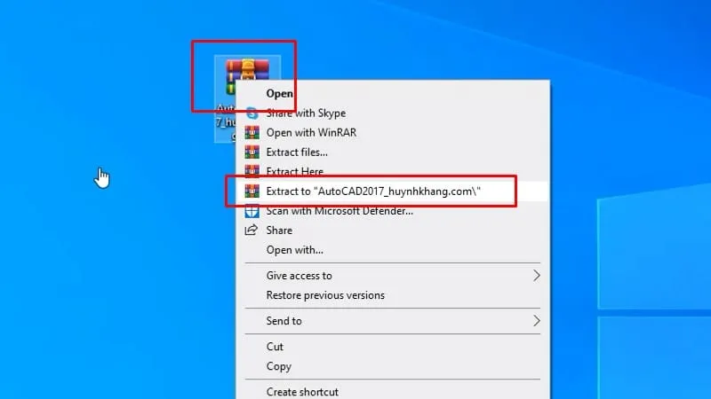 Giải nén file cài đặt AutoCAD 2017