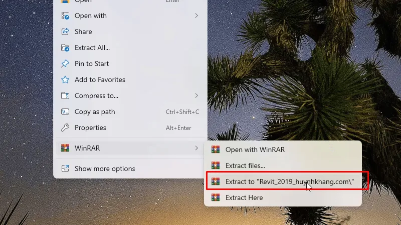 Giải nén phần mềm Revit 2019