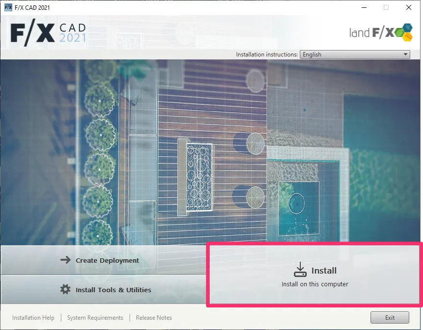 Giao diện cài đặt F/X CAD 2021