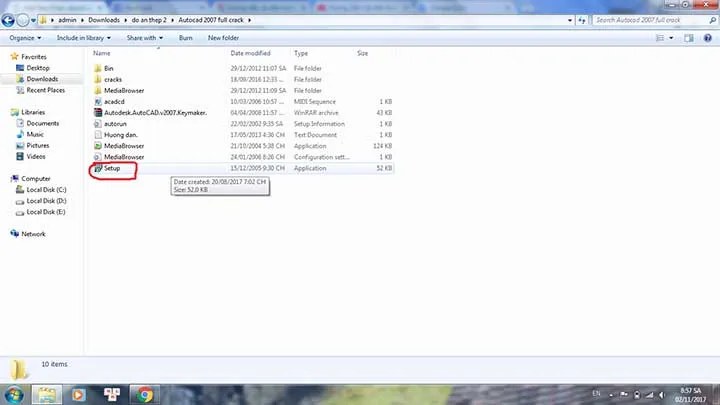 Giao diện chính của AutoCAD 2007
