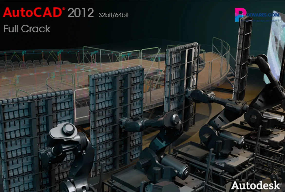 Giao diện chính của phần mềm AutoCAD 2012 hiển thị cửa sổ làm việc