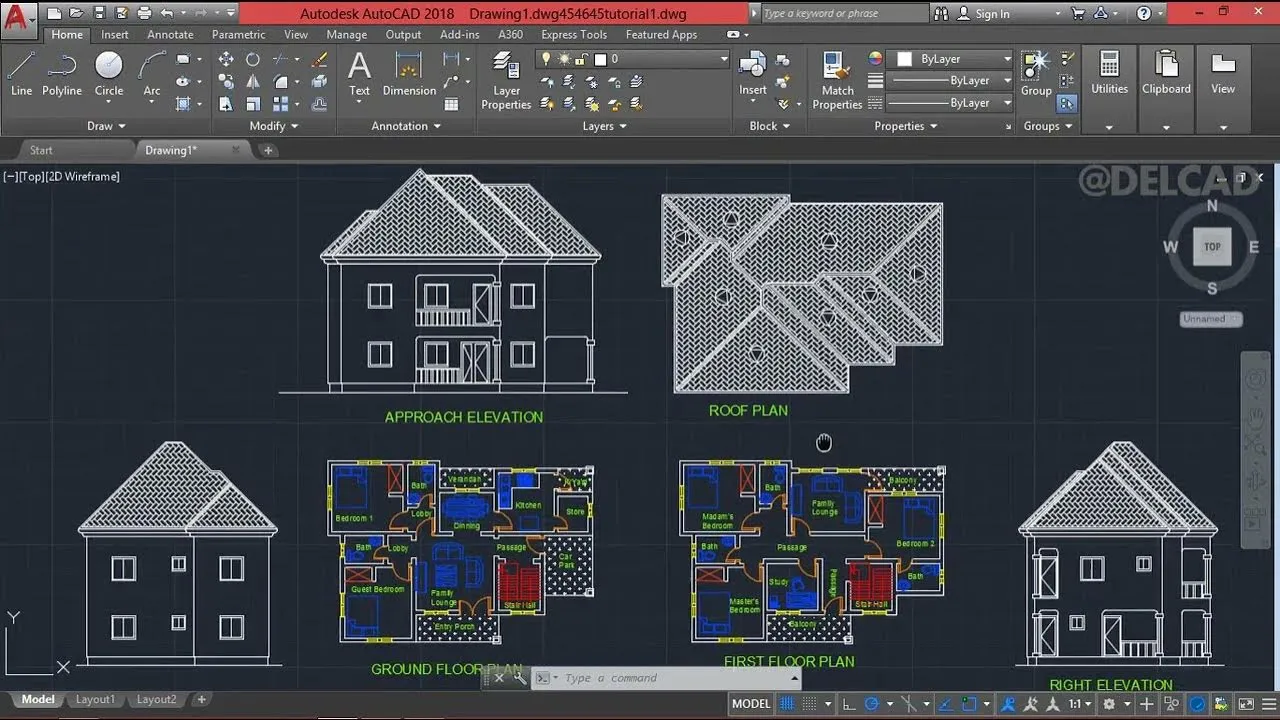Giao diện chương trình AutoCAD 2012 với các công cụ thiết kế