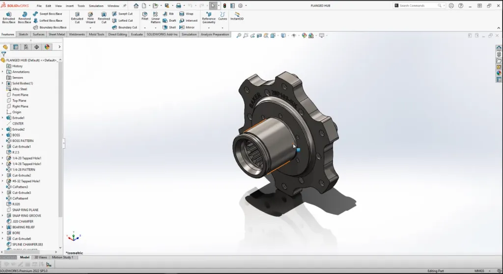Giao diện mạnh mẽ của SOLIDWORKS cho mô hình 3D