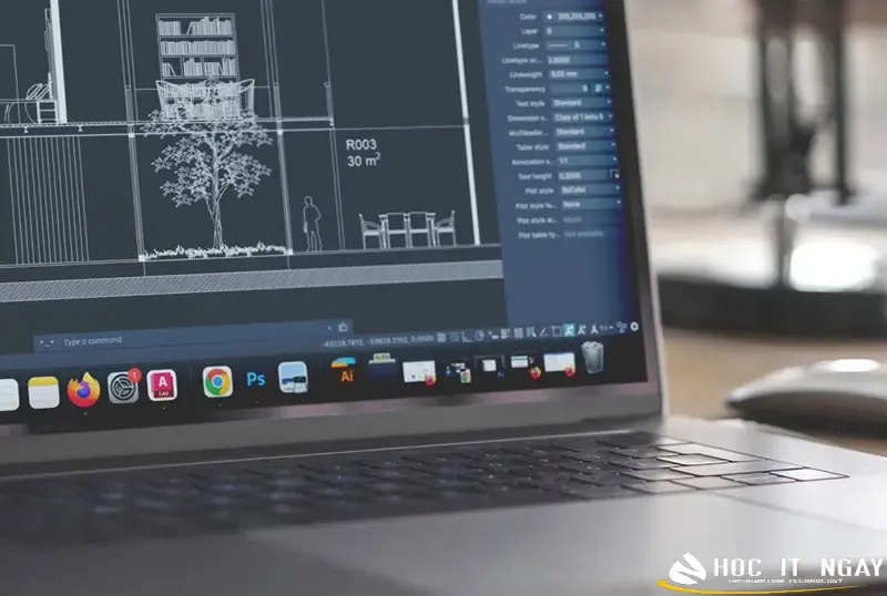 Giao diện trực quan của phần mềm AutoCAD