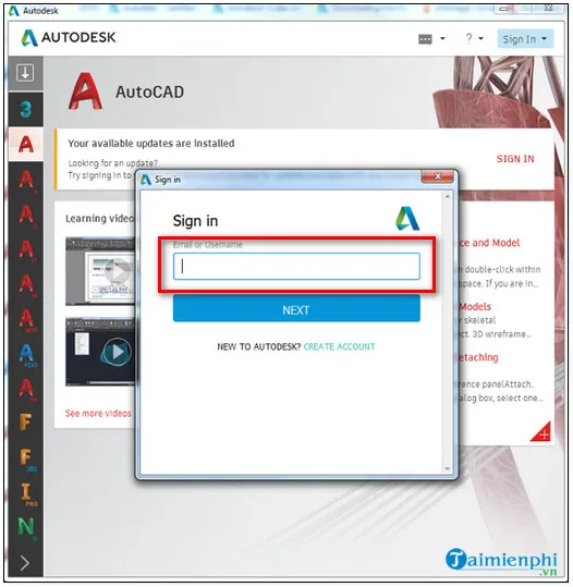 Giao diện ứng dụng Autodesk