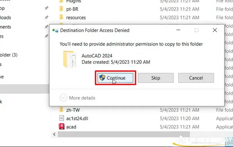 Hoàn tất cài đặt AutoCAD 2024 trên Win 11