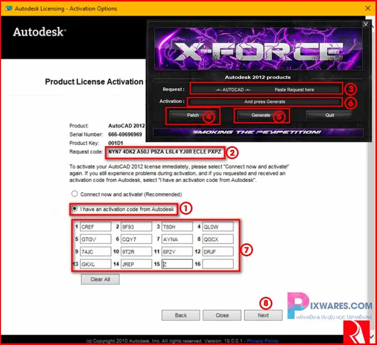 Hướng dẫn crack AutoCAD 2012 bằng tool Xforce