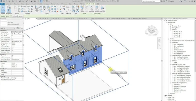 Khai thác các tính năng Dimension, Area, Volume để đảm bảo thiết kế đáp ứng yêu cầu kỹ thuật