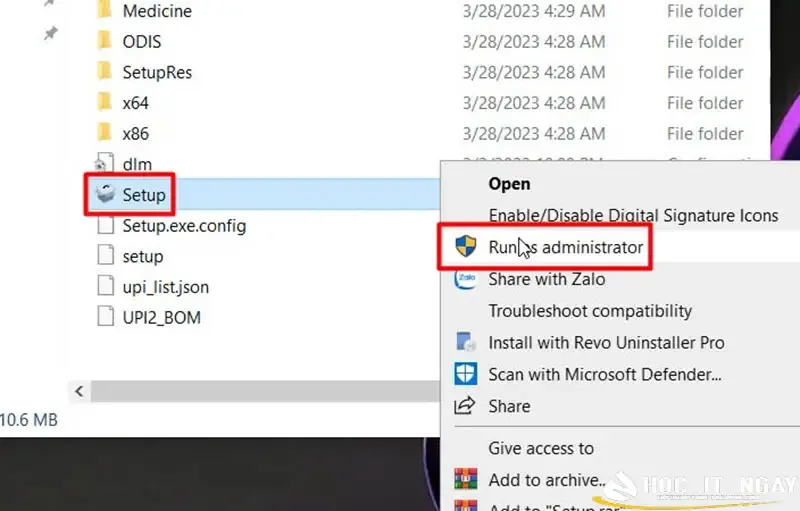 Khởi chạy trình cài đặt AutoCAD với quyền quản trị