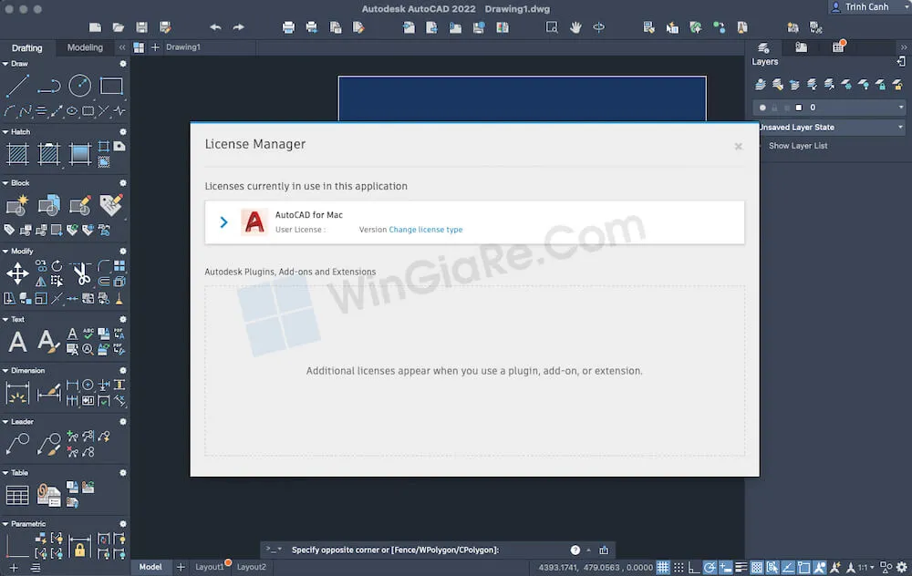 Kiểm tra quản lý bản quyền trong AutoCAD