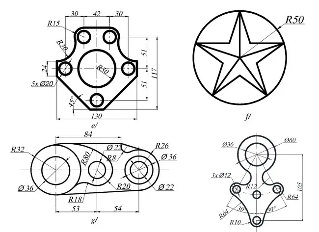 Minh họa bài tập vẽ kết hợp nhiều lệnh CAD cơ bản