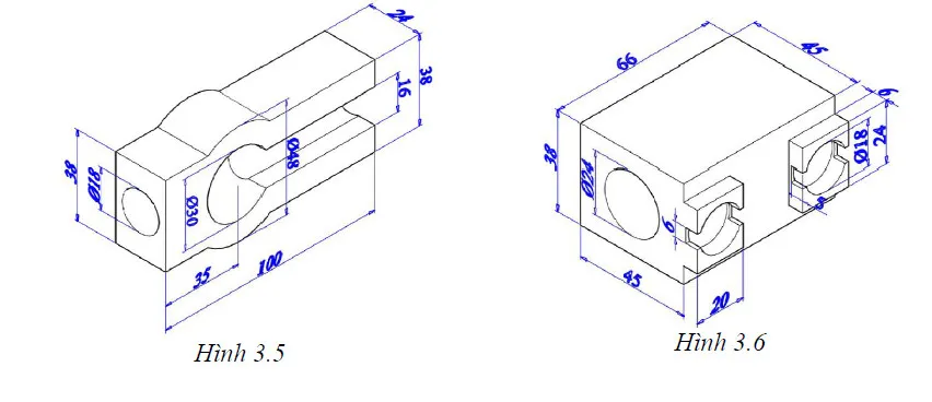 Minh họa các khối rắn cơ sở và kết quả của phép toán Boole
