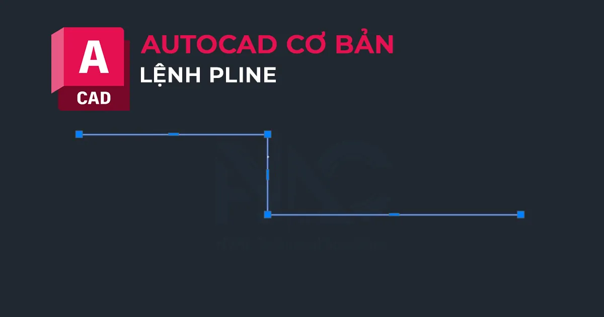 Minh họa lệnh PLINE trong AutoCAD để vẽ các đoạn thẳng liên tục