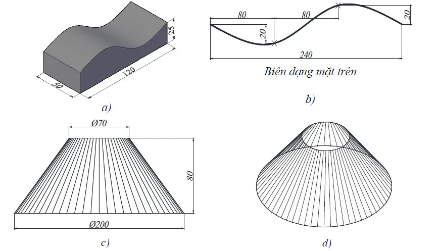 Minh họa sử dụng lệnh Edgesurf và Rulesurf để tạo bề mặt trong AutoCAD 3D