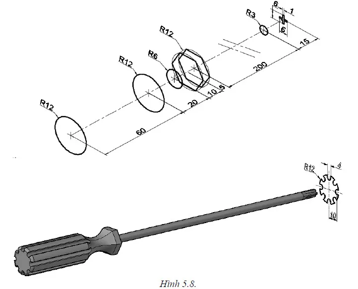 Minh họa ứng dụng lệnh Loft để tạo các hình dạng chuyển tiếp mượt mà