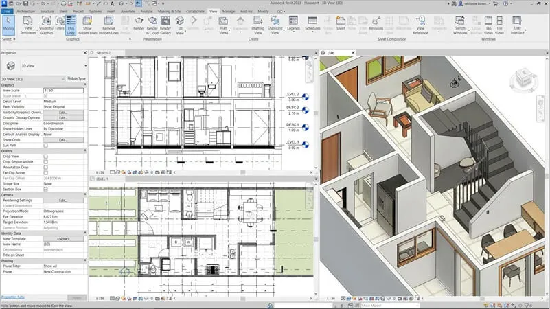 Mô hình 3D phức tạp được dựng nhanh chóng bằng Revit 2020