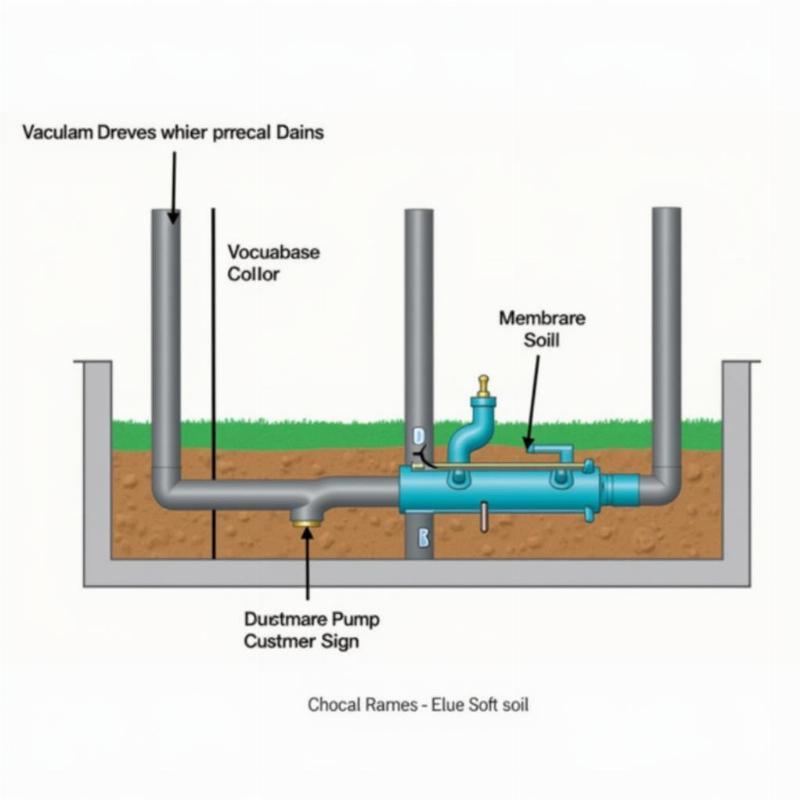 Minh họa mô hình hoạt động của bấc thấm giúp thoát nước khỏi nền đất yếu