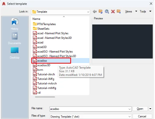 Mở một bản vẽ trong AutoCAD