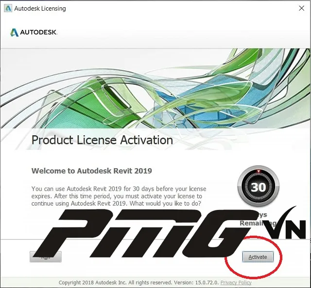 Nhấn chọn Activate Revit