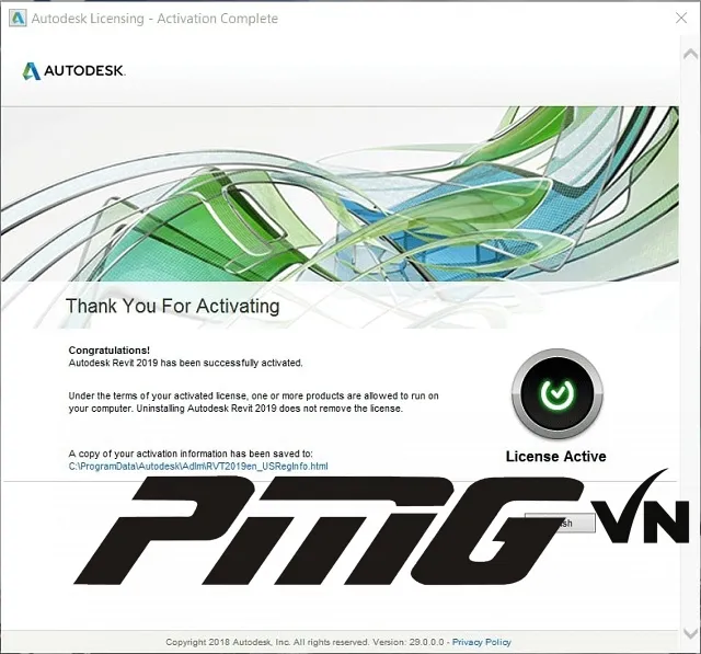 Nhấn Finish để kết thúc cài đặt Revit 2019