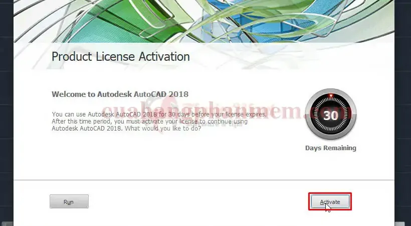 Nhấn nút Activate để kích hoạt