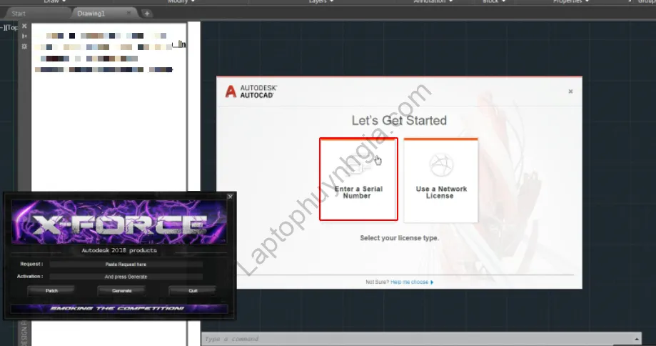 Nhập số Serial Number để kích hoạt AutoCAD 2018