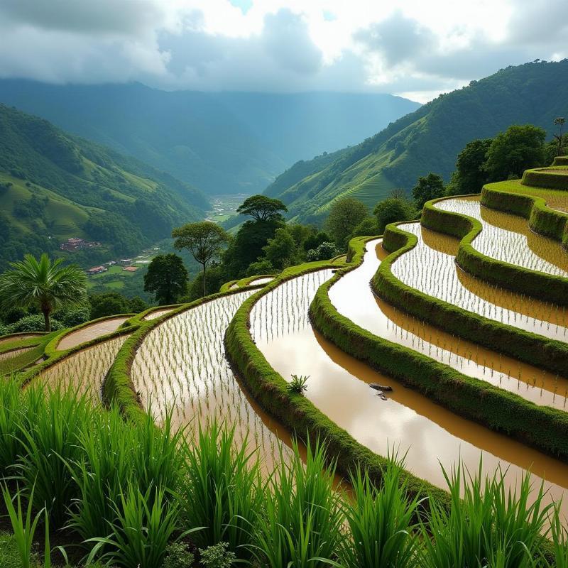 Một mái dốc được phủ xanh mướt nhờ hệ thống ô địa kỹ thuật trồng cỏ bên dưới, ngăn ngừa xói mòn và sạt lở hiệu quả