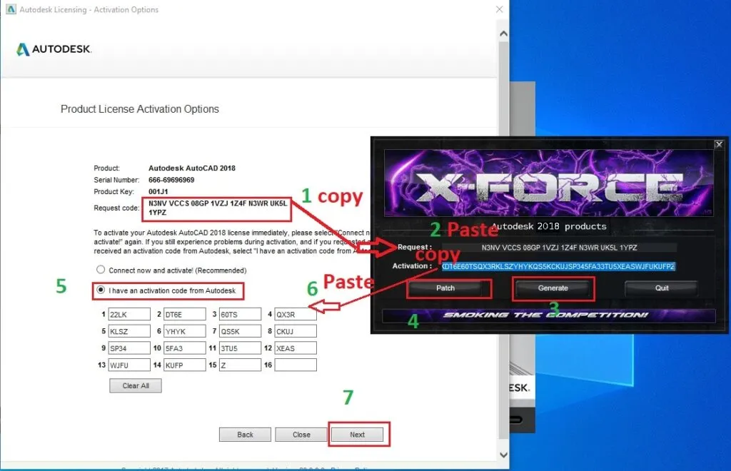 Quá trình patch mã kích hoạt cho AutoCAD 2018