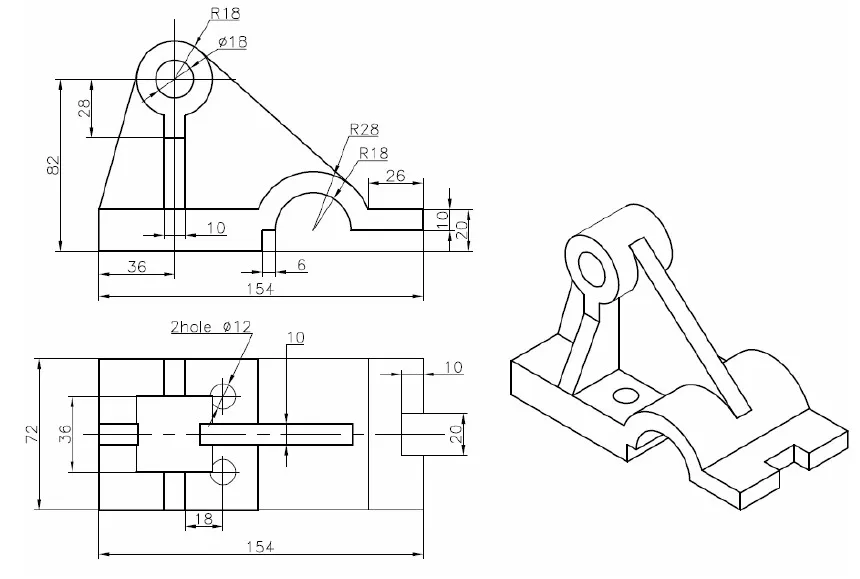 Sản phẩm cuối cùng của các bài tập thực hành vẽ CAD 3D