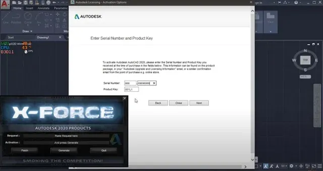 Sử dụng công cụ crack xf-adesk 2020.exe
