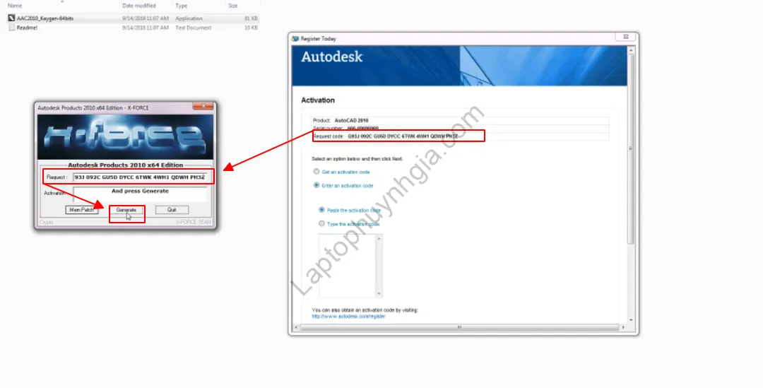 Tạo mã kích hoạt Autocad 2010 bằng Keygen