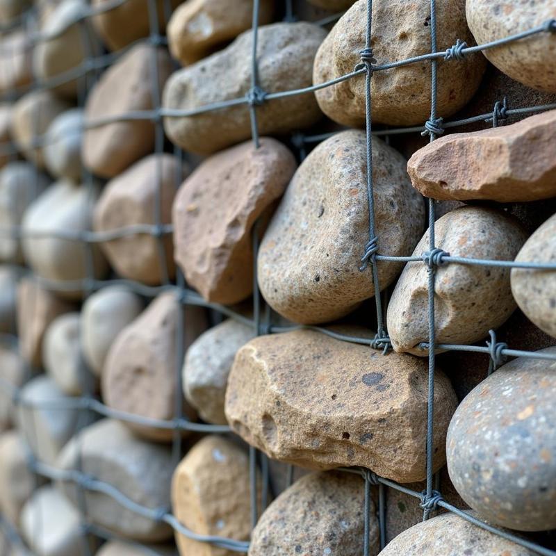 Cận cảnh công nhân đang thi công lắp đặt rọ đá để xây dựng bờ kè Cà Mau vững chắc chống sạt lở