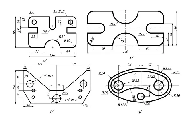 Thực hành vẽ các đối tượng kỹ thuật phức tạp trên CAD