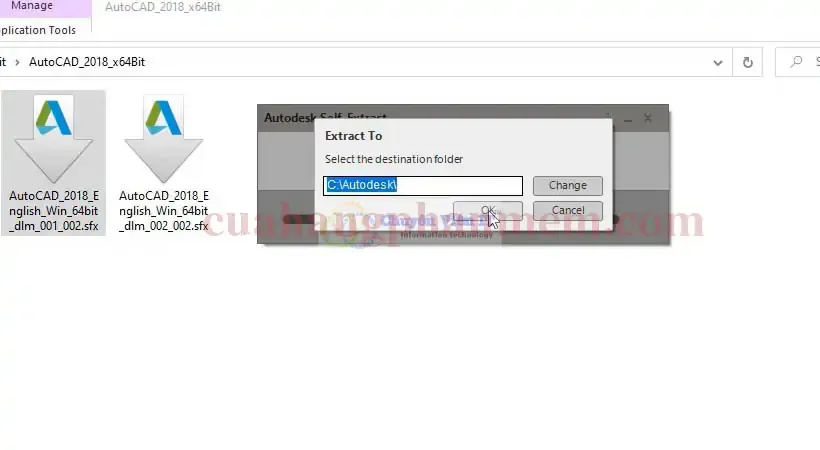 Tiến hành chạy file cài đặt AutoCAD 2018