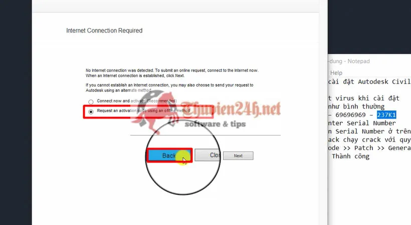 Tiếp tục quay lại để điều chỉnh cài đặt của Civil 3D 2019