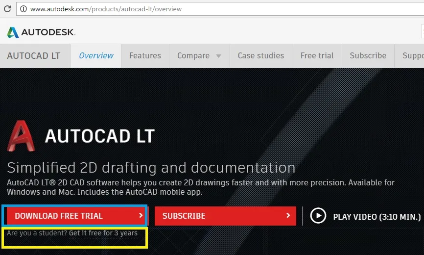 Tùy chọn phiên bản dùng thử 30 ngày và bản quyền sinh viên