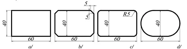 Vẽ các hình chữ nhật với kích thước khác nhau bằng lệnh Rectangle trong CAD