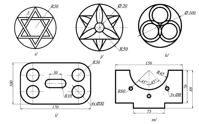 Vẽ các hình dạng đa dạng bằng cách kết hợp các lệnh CAD